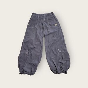 Vintage Y2k early 2000s Buggirl grey low rise wide leg rave pants